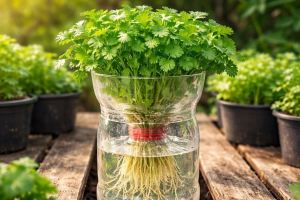 پرورش گشنیز در بطری پلاستیکی؛ روش ساده برای داشتن گشنیز تازه در خانه