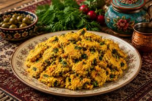 طرز تهیه مُشتی؛ غذای سنتی، ساده و خوشمزه با نان خشک، سبزی معطر و روغن حیوانی