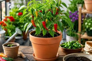 کاشت آسان فلفل در گلدان؛ آموزش مرحله به مرحله برای برداشت فلفل تازه در خانه