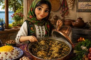مرغ ترش؛ خورش اصیل گیلانی با عطر سبزی های محلی و طعمی ترش و دلپذیر