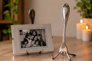 قاشق و چنگال های قدیمی را دور نریزید؛ با آن ها پایه عکس و چوب لباسی شیک بسازید!