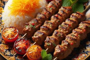 طرز تهیه کباب تسبیحی مهره ای تهرانی؛ کباب دو رنگ و مجلسی با ظاهری زیبا و طعمی بی نظیر