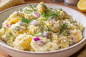 طرز تهیه سالاد پیازچه فرانسوی؛ سالادی کرمی، خوشمزه و مجلسی با طعم رستورانی