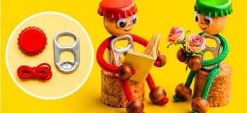 آموزش ساخت عروسک آویز تزئینی با زبانه قوطی نوشابه و درب بطری