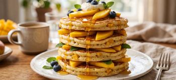 طرز تهیه صبحانه شاهانه با عطر انبه؛ آموزش بافت اسفنجی و نرم بدون نیاز به همزن برقی