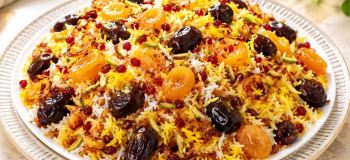 طرز تهیه رشته پلو مجلسی و شیک با دانه های کشیده برای ۶ نفر