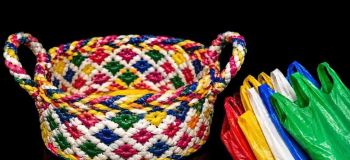 ساخت سبد و جا نانی خانگی با کیسه های پلاستیکی دورریختنی