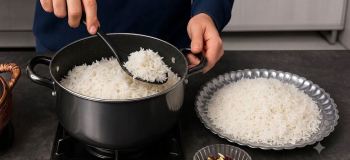 آموزش کامل پخت چلو مجلسی با ته دیگ سیب زمینی کنجدی و زعفرانی