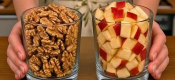 طرز تهیه کیک سریع و آسان با سیب و گردو بدون نیاز به فر