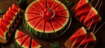 ۵ ایده ساده و خلاقانه برای برش هندوانه و تزیین سینی میوه