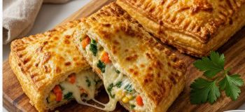 طرز تهیه نان شکم پر با پنیر و سبزبجات مناسب صبحانه و میان وعده