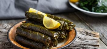 طرز تهیه دلمه برگ مو لرستانی با باقلا و ماست