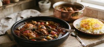 طرز تهیه خورشت بامیه با مرغ؛ دستور پخت مجلسی با فوت و فن جا افتادن خورش