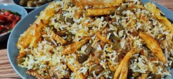 طرز تهیه لوبیا پلو با لوبیا سبز و مرغ ریش ریش؛ دستور پخت خوشمزه و مجلسی