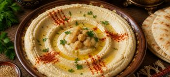 طرز تهیه حمص با ارده؛ دیپ عربی نرم، خامه ای و خوشمزه به روش اصیل