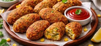 کوکوی سیب زمینی و ذرت؛ خوشمزه، طلایی و آماده در چند دقیقه!