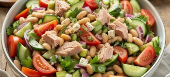 سالاد تن ماهی با لوبیا چشم بلبلی؛ یک سالاد مقوی و خوشمزه برای یک وعده سبک!