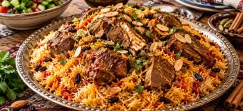 طرز تهیه پلو گوشت عربی به روش رستورانی؛ پلویی مجلسی با گوشت نرم و ادویه های معطر