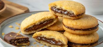 طرز تهیه بیسکویت شکلاتی مغزدار خانگی؛ بیسکویتی ترد با قلب شکلاتی و طعم فوق العاده!