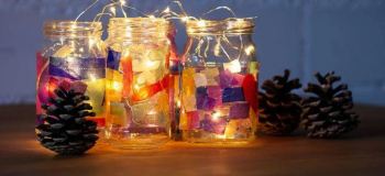 ساخت چراغ خواب زیبا با ظرف شیشه ای و کاغذ پوستی؛ دکوری شیک با وسایل ساده و ارزان