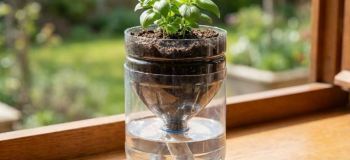 با یک بطری پلاستیکی، باغچه ای بسازید که خودش آب می خورد؛ ترفند ساده برای آبیاری گیاهان در خانه!