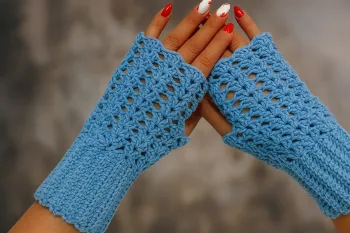 آموزش بافت دستکش بدون انگشت قلاب بافی شیک