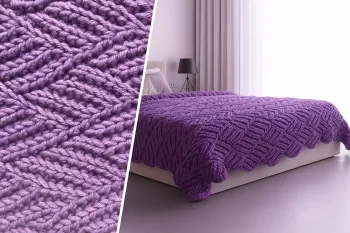 آموزش بافت روتختی زیبا با قلاب و کاموا