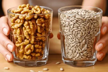 گردو و تخمه آفتابگردان / طرز تهیه نان رژیمی بدون آرد، بدون مخمر بدون مراحل پیچیده