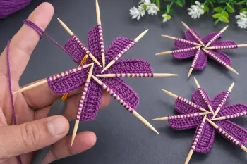 بافتنی با خلال دندان! آموزش بافت ستاره ای مینیاتوری و ظریف