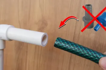 بدون خرید آداپتور، یک شلنگ را به لوله PVC وصل کن