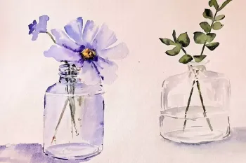 نقاشی سه بعدی گلدان شیشه ای / با ۱ ترفند راحت نقاشی سه بعدی بکش