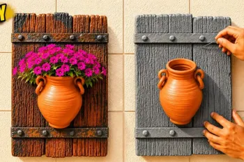 سیمان را به یک گلدان دیواری شگفت انگیز تبدیل کنید