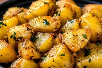 طرز تهیه سیب زمینی سرخ شده با سیر و سبزیجات ترد و خوشمزه