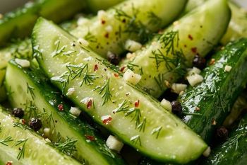 طرز تهیه خیارشور فوری و ترد با سیر و شوید تازه در ۱۰ دقیقه