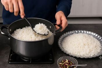 آموزش کامل پخت چلو مجلسی با ته دیگ سیب زمینی کنجدی و زعفرانی