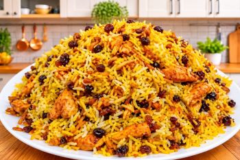 طرز تهیه گردوپلو درباری پرملات برای ۶ نفر