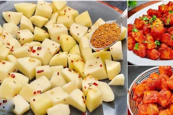 با 3 تا سیب زمینی، یه میان وعده خوش عطر و هندی بساز! آماده در 5 دقیقه