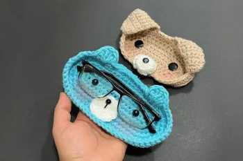 آموزش صفر تا صد بافت جا عینکی با قلاب