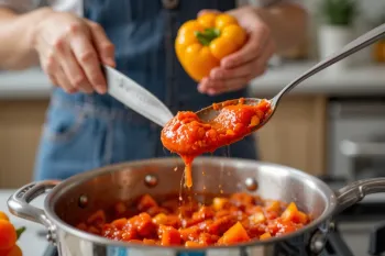 طرز تهیه رب فلفل دلمه یک چاشنی بی نظیر برای غذاهای شما