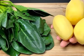 طرز تهیه یک غذای خیلی خوشمزه و متفاوت با سیب زمینی و اسفناج