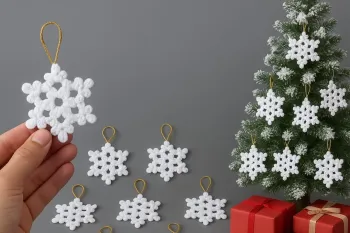 آموزش ساخت دانه ی برف با قلاب بافی؛ ساده، سریع، چشم نواز