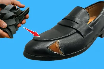 ترفند آسان برای ترمیم کفش چرمی با ابزارهای خانگی بدون نیاز به چسب یا دوخت حرفه ای