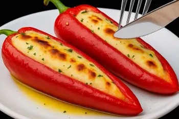 «آموزش تهیه فلفل شکم پر با پنیر ؛ غذای سریع و خوش طعم»