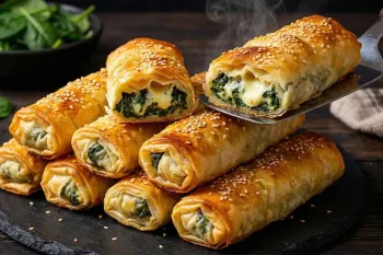طرز تهیه رول های اسفناج های پنیری / ترد، مقوی و خوشمزه