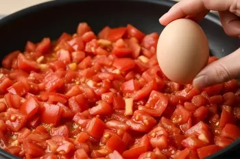 طرز تهیه یک صبحانه فوری با تخم مرغ ، گوجه و پنیر