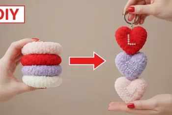 آموزش آسان ساخت جاکلیدی قلبی خوشگل با کش مو