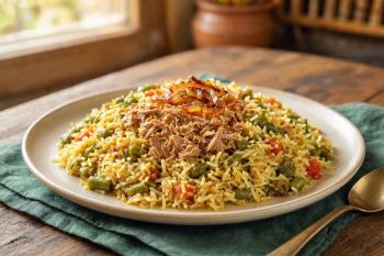 طرز تهیه لوبیاپلو با تن ماهی؛ یک غذای سریع، خوش عطر و اقتصادی