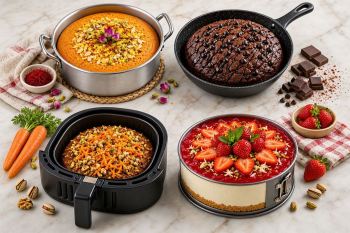 طرز تهیه ۴ مدل کیک بدون فر؛ از تابه و قابلمه تا ایرفرایر و یخچال