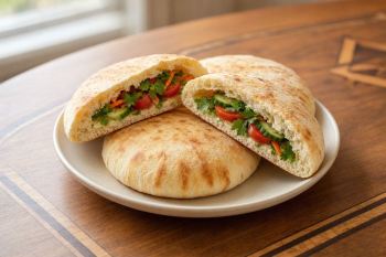 طرز تهیه طرز تهیه نان پیتا خانگی در چند مرحله ساده؛ نرم، پفکی و خوشمزه
