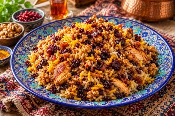 طرز تهیه رب پلو شیرازی؛ یک پلوی ملس و خوشمزه با مرغ و رب انار